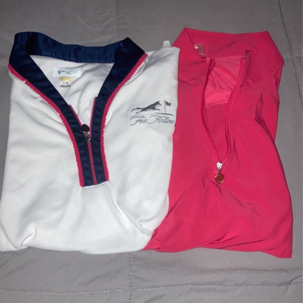 Women’s Greg Norman Fox Hollow Golf Club 2 golf shirt bundle, both size large